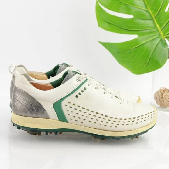 Ecco Mens Biom G2 Golf Shoes Size 43 9 Waterproof White Yak Sneakers Soft Spikes - Picture 5 of 13